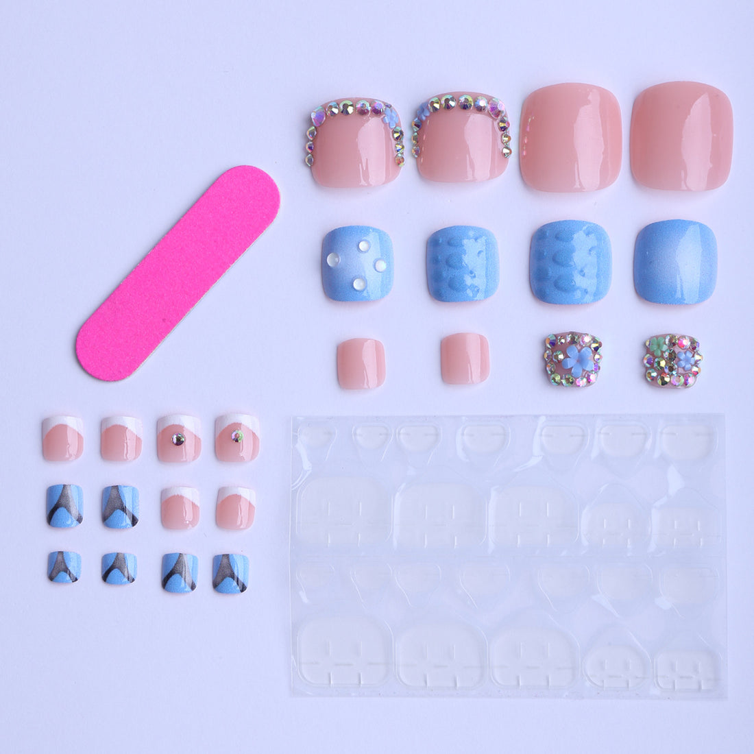 No.664 Blue Toenails Patch 24pcs/Set