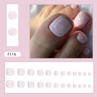 No.186 Flashing Nude Powder Toenails Patch 24pcs/Set