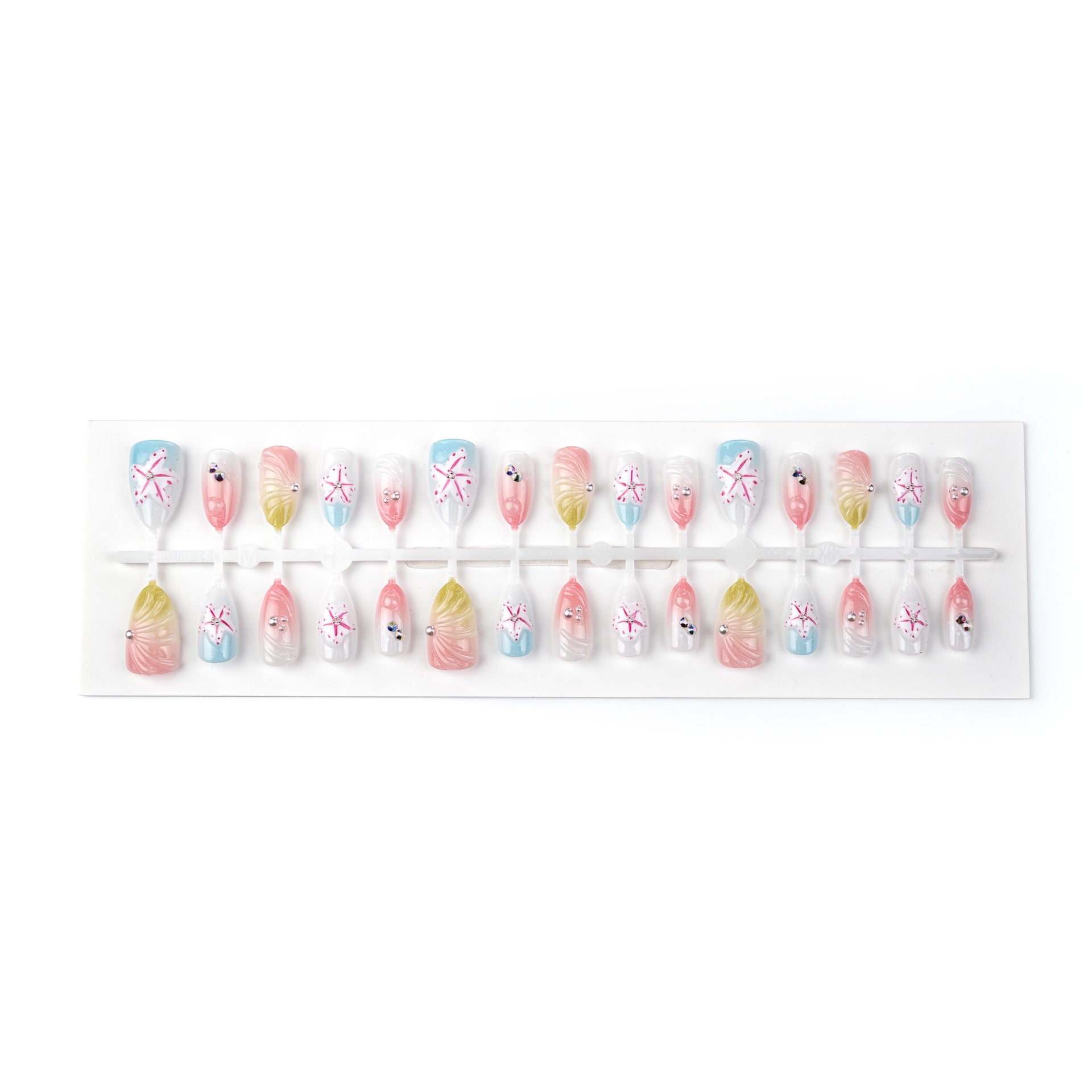 No.BH24 Pink Flowers Fingernails Patch 30pcs/Set