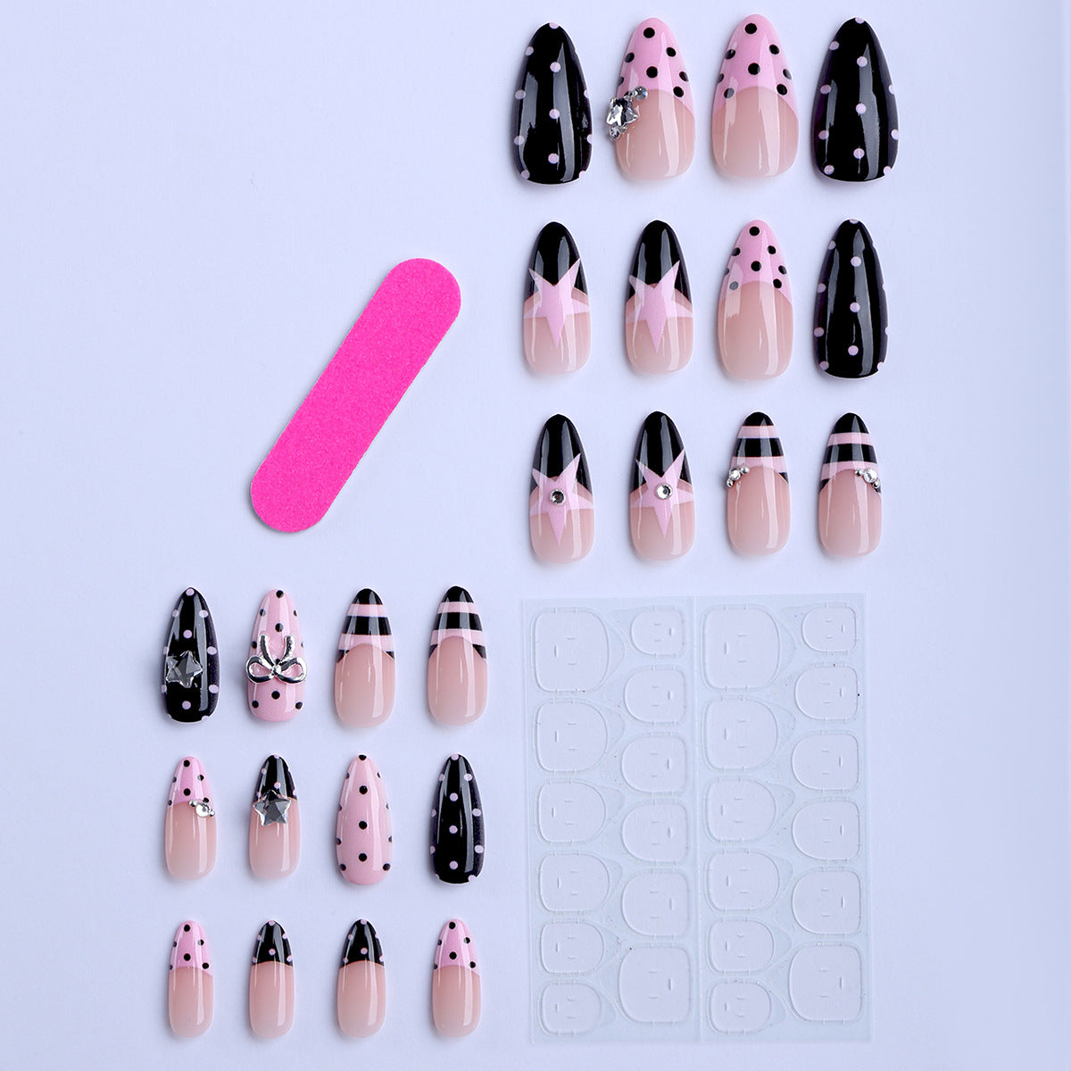 No.F743 Polka Dot Fingernails Patch 24pcs/Set