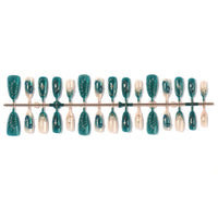 No.F579 Green Cat's Eye Fingernails Patch 24pcs/Set