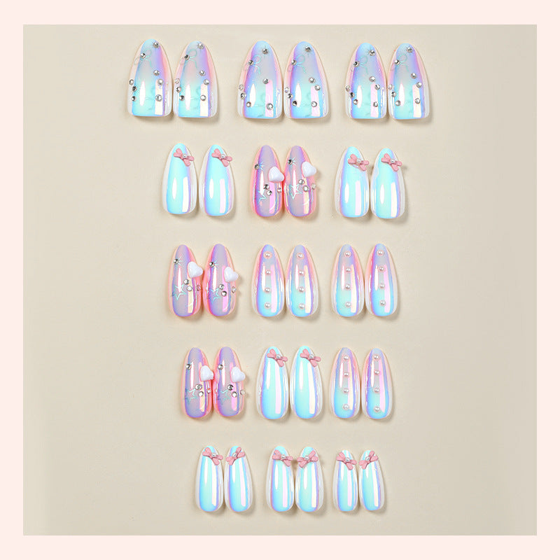 No.VN78 Valentine’s Cat's Eye 3D Press-On Nails Set (24 Pcs)