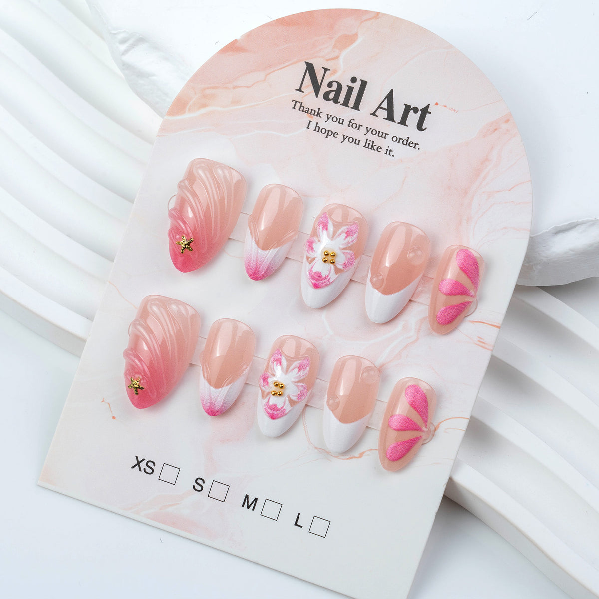 No.BH31 Sweet Pink Fingernails Patch 30pcs/Set