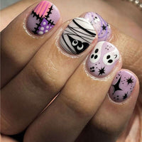 No.AW2 Halloween Mummy Ghost Fingernails Patch 24pcs/Set