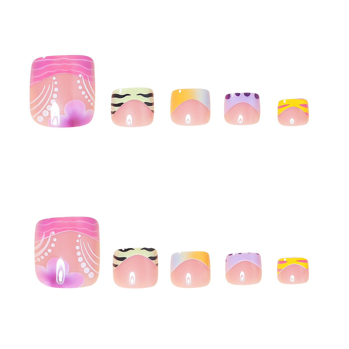 No.795 Colorful Flower Toenails Patch 24pcs/Set