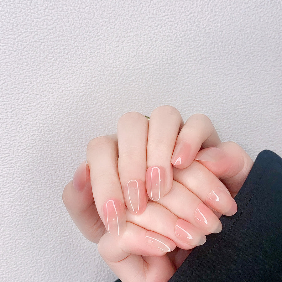 No.F127 Oval Nude Pink Fingernails Patch 24pcs/Set