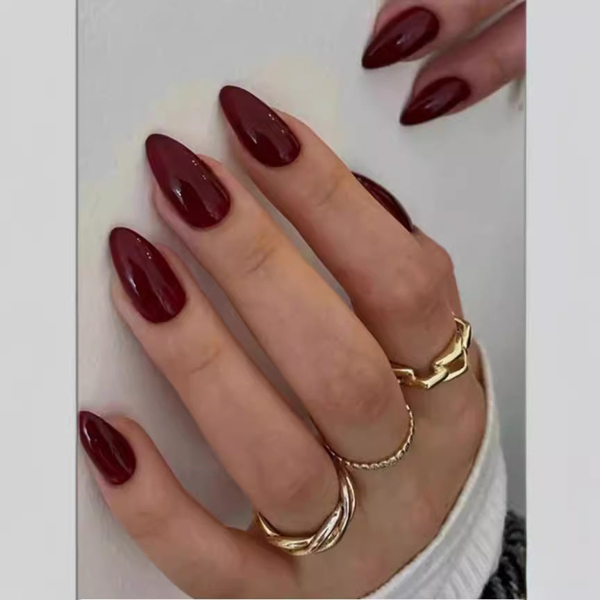 No.F794 Claret Fingernails Patch 24pcs/Set