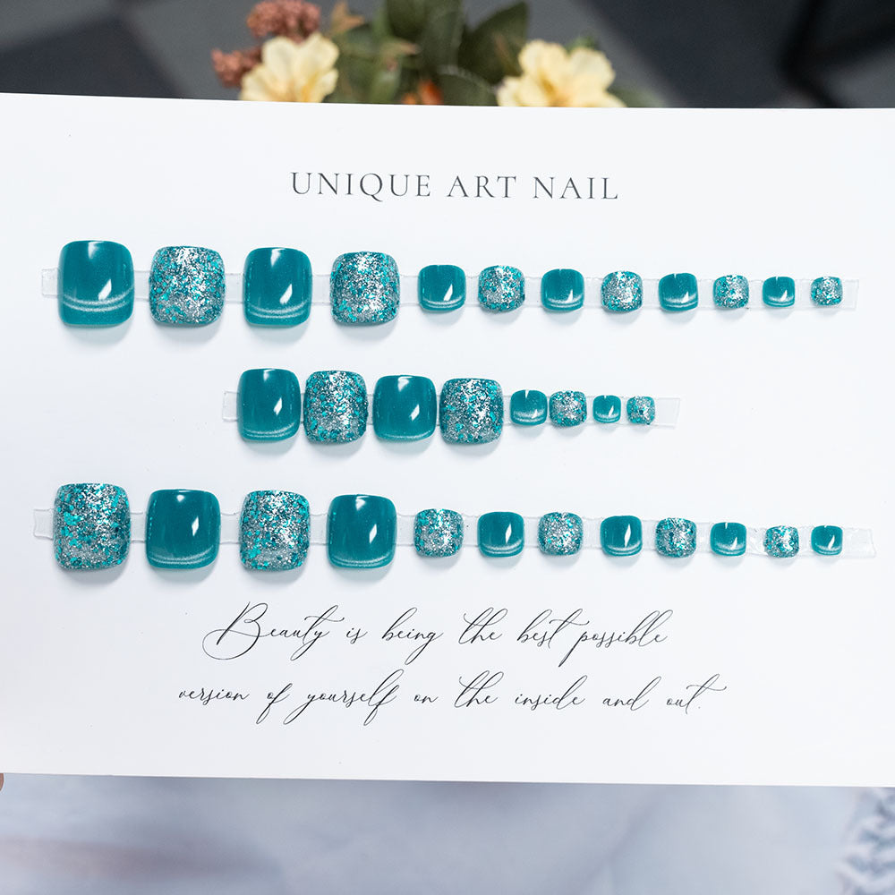 No.704 Green Cat's Eye Toenails Patch 32pcs/Set