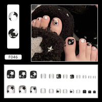 No.144 Whitening Sweet Cool Flashing Star Toenails 24pcs/Set