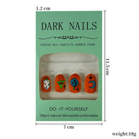 No.AW11 Halloween Orange Fingernails Patch 24pcs/Set