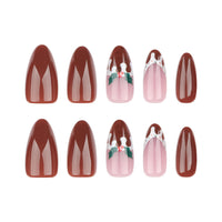 No.CM52 Christmas Brown Fingernails Patch 24pcs/Set