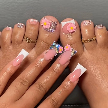 No.PSN25 Flowers Flash Hand & Toe Pair Set-48pcs