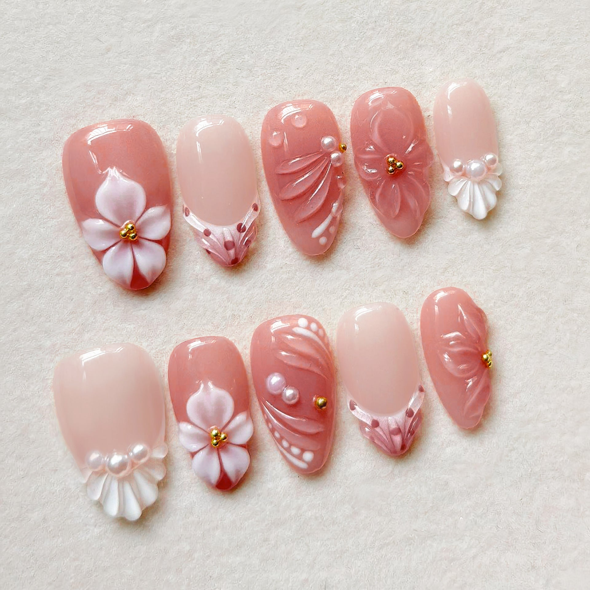 No.BH34 Sweet Flower Fingernails Patch 30pcs/Set