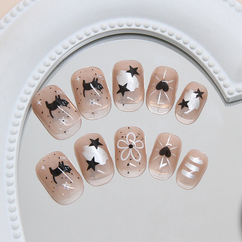 No.F441 Love Cartoon Cat Fingernails Patch 24pcs/Set