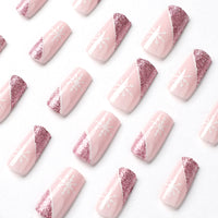 No.CM68 Christmas Pink Fingernails Patch 24pcs/Set