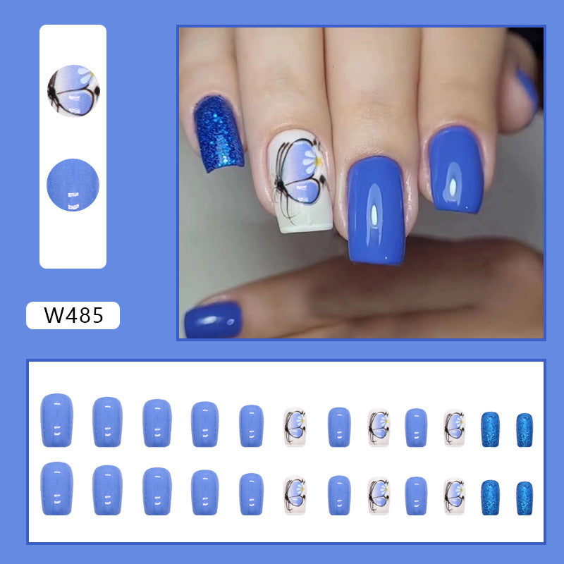 No.F93 Dark Blue Fingernails Patch 24pcs/Set