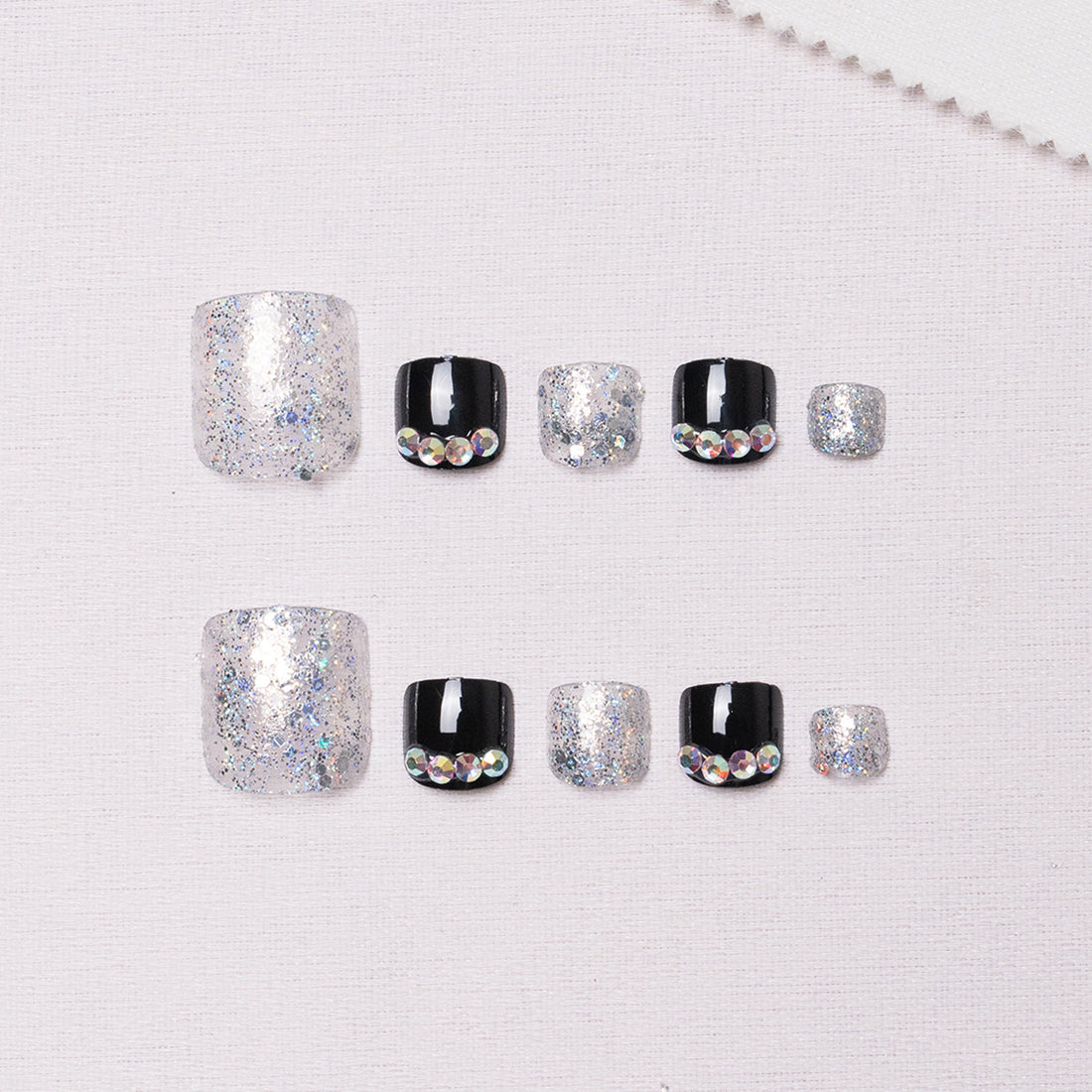 No.117 Glitter Diamond Fake Toenails 24pcs/Set