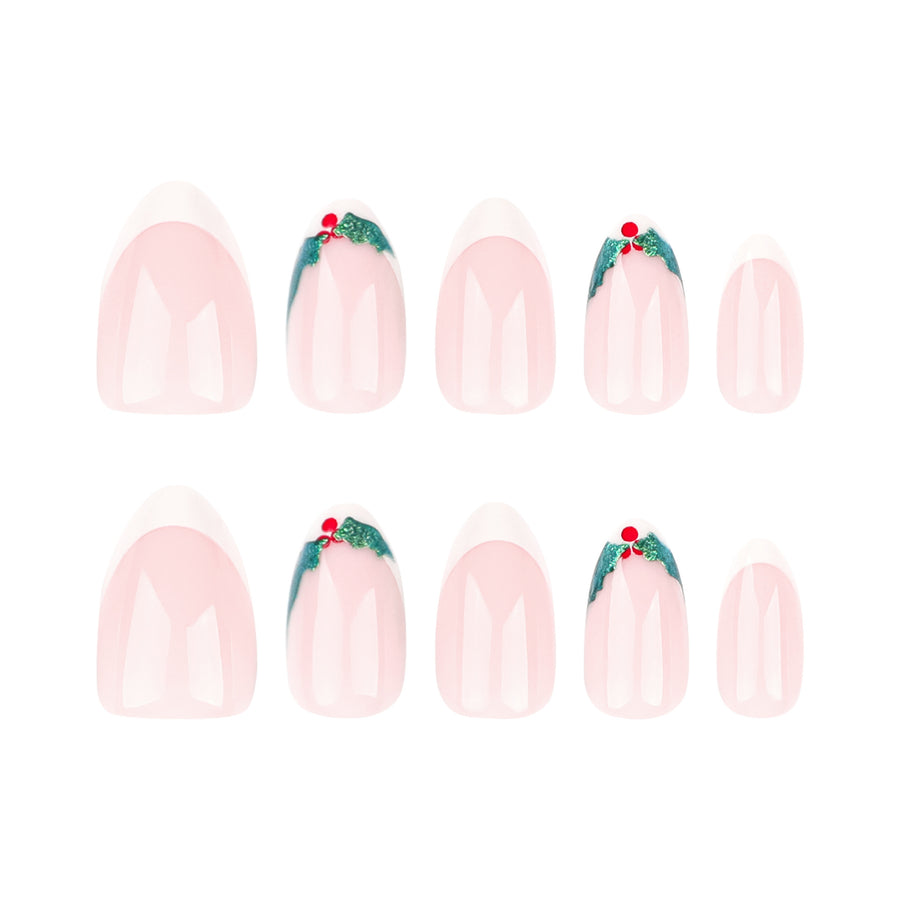 No.CM51 Christmas White Fingernails Patch 24pcs/Set