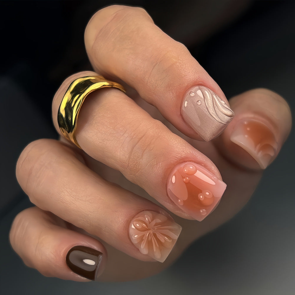 No.F731 Flower Fingernails Patch 24pcs/Set