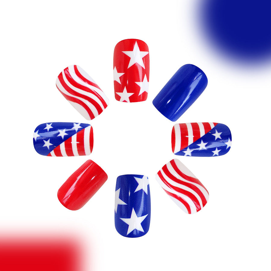 No.JNU33 Five-pointed Star Fingernails Patch 24pcs/Set