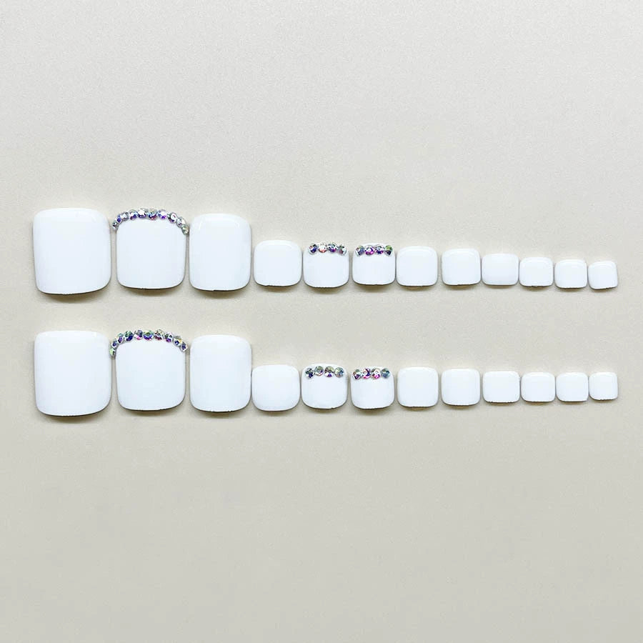 No.437 White Toenails Patch 24pcs/Set