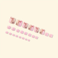 No.282 Pink Butterfly Toenail Patch 24pcs/Set