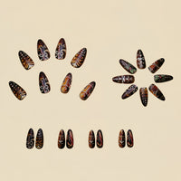 No.CM88 Christmas Brown Fingernails Patch 24pcs/Set