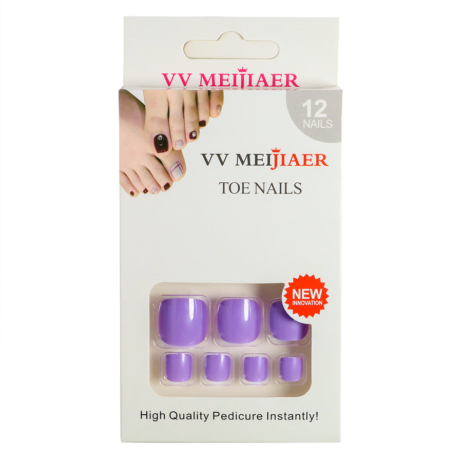 No.342 Purple Gloss Toenails Patch 24pcs/Set