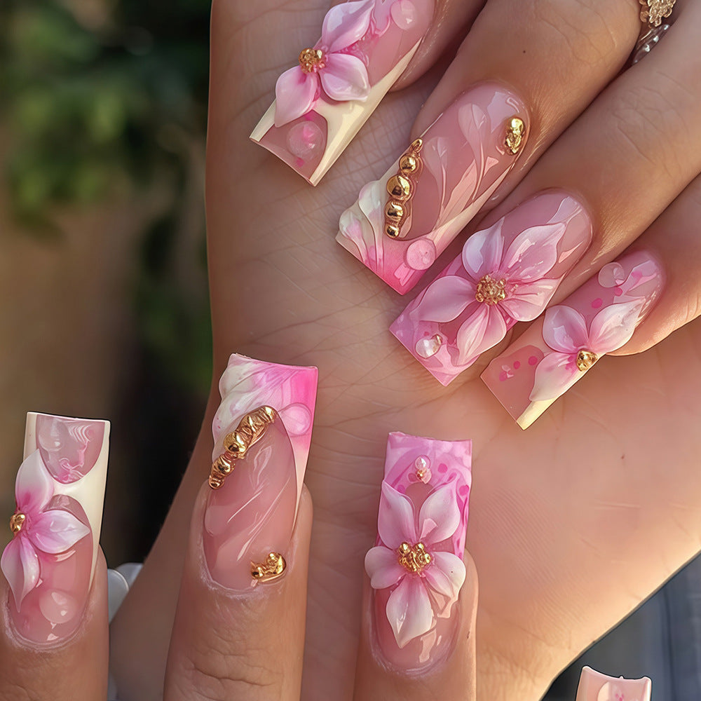 No.F750 Flower Fingernails Patch 24pcs/Set