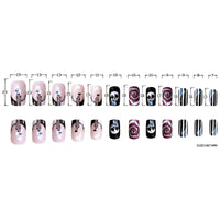 No.AW81 Halloween Black&White Fingernails Patch 24pcs/Set