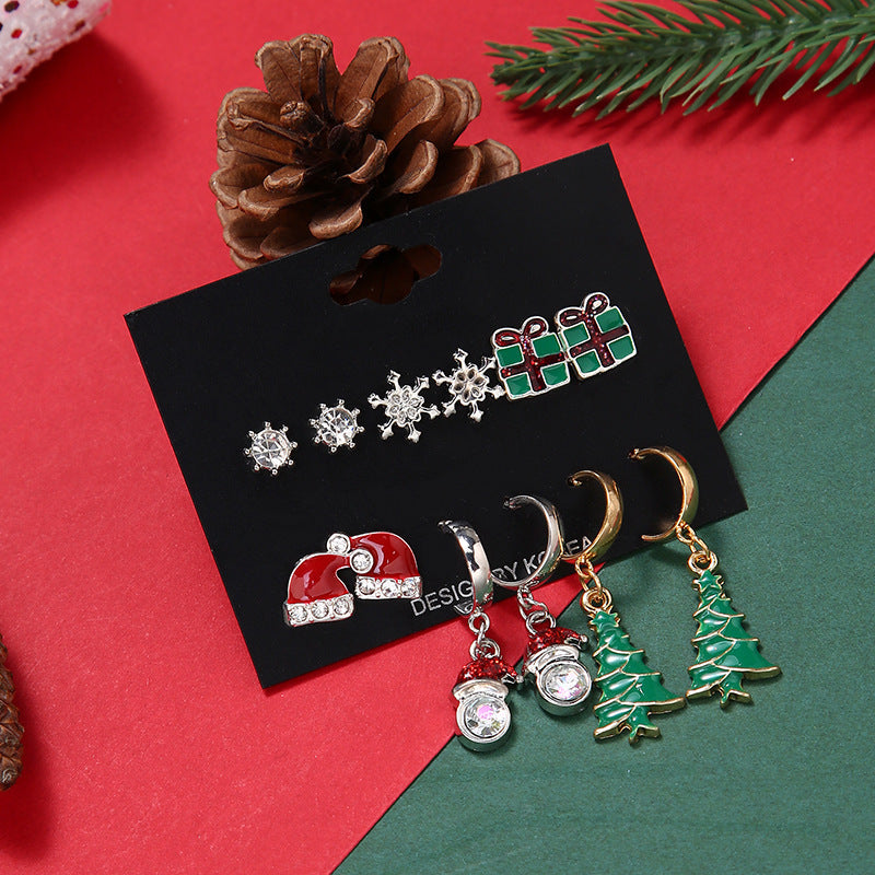 No.JR12 6 pairs/set Christmas Earrings Set