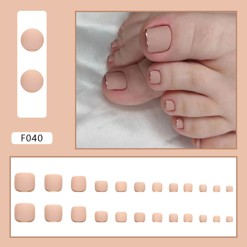 No.188 Frosted Gold Edge Toenails Patch 24pcs/Set