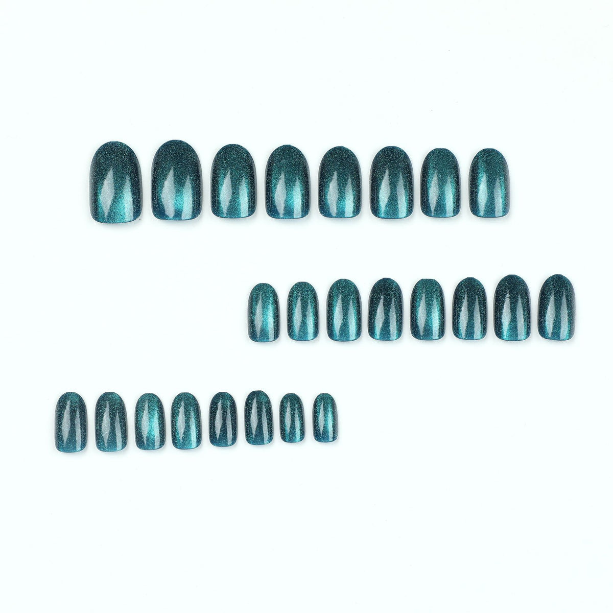No.F807 Blue Cat's Eye Fingernails Patch 24pcs/Set
