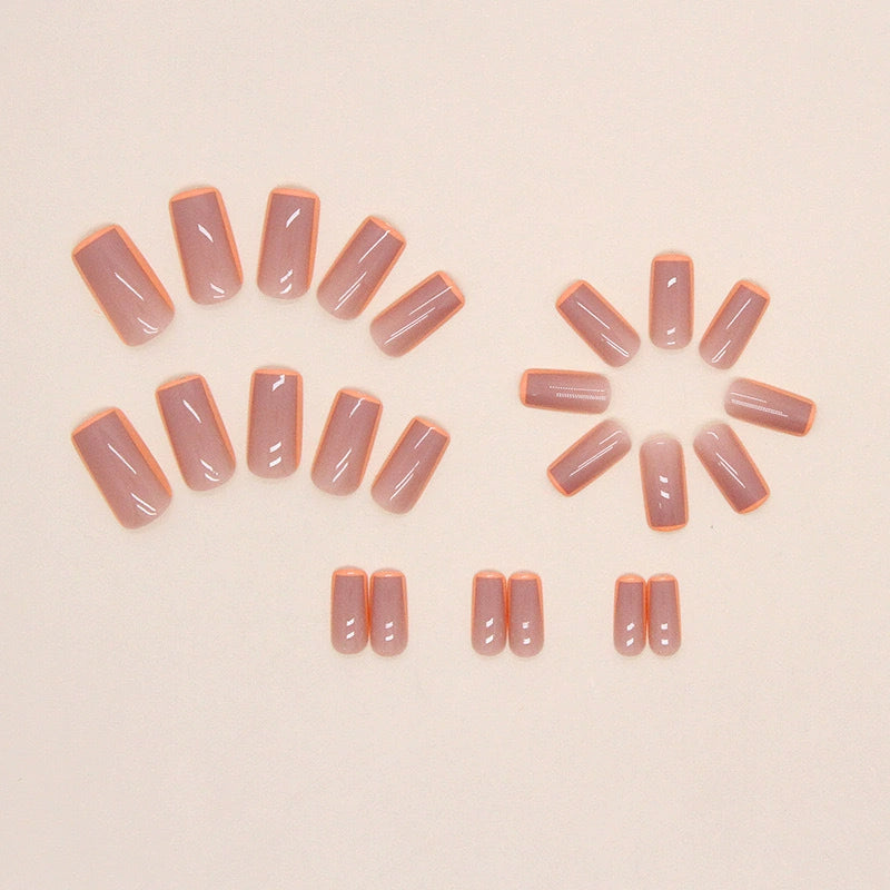 No.F281 Orange Fingernails Patch 24pcs/Set