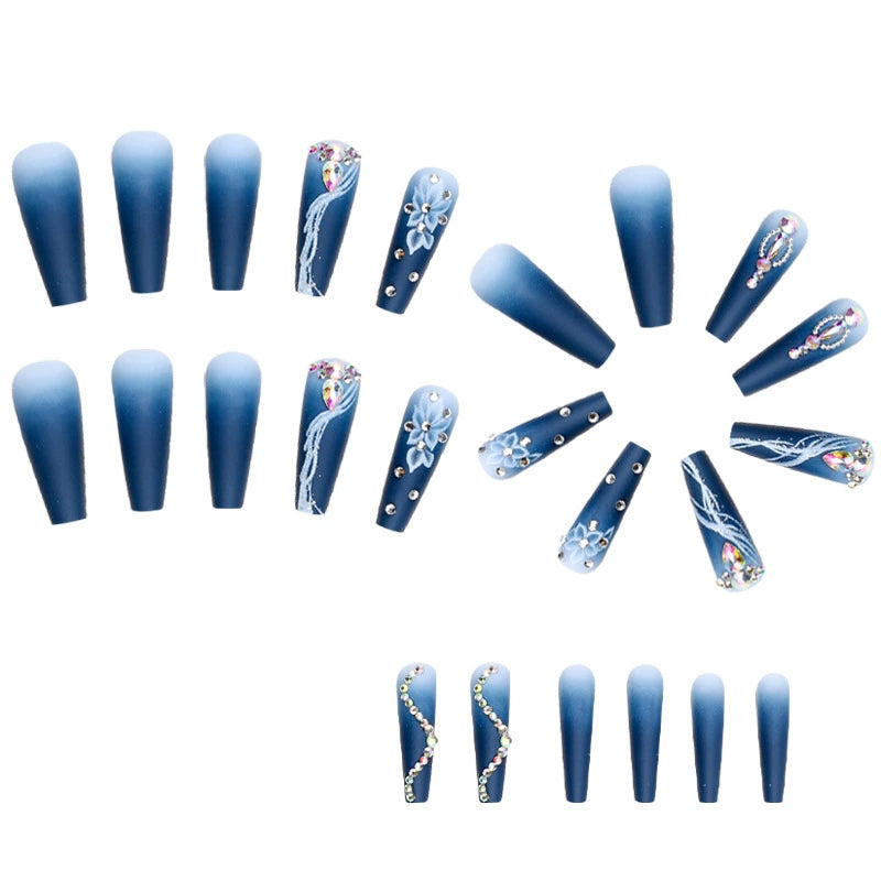 No.F259 Diamond Fingernails Patch 24pcs/Set