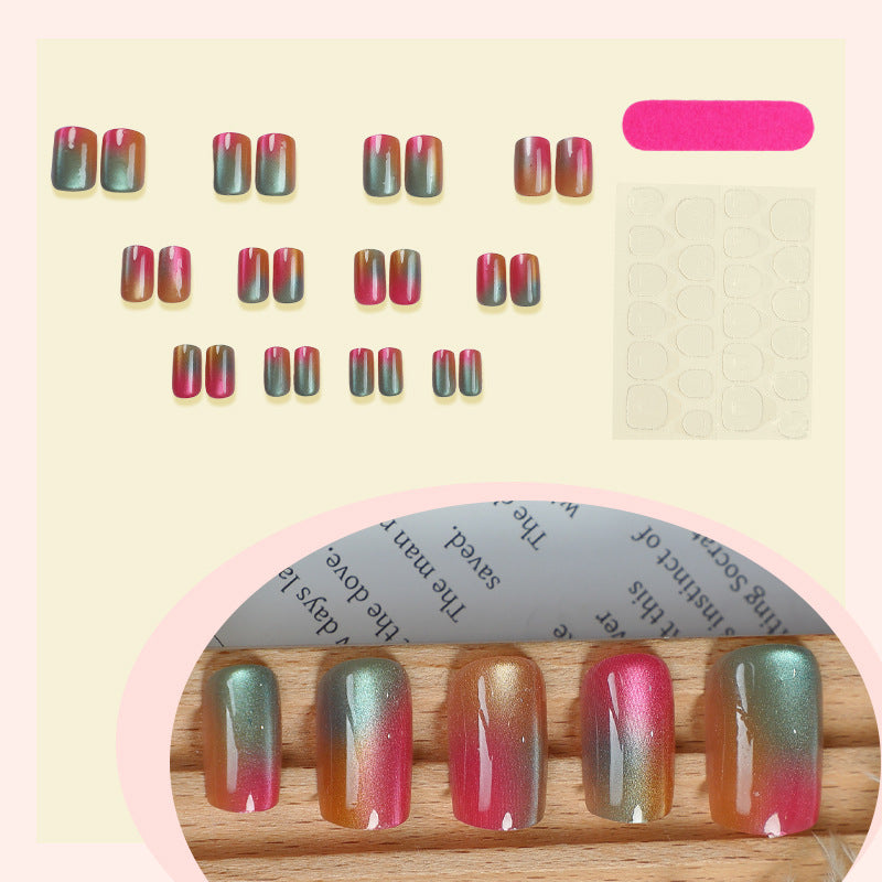 No.F600 Colorful Cat's Eye Fingernails Patch 24pcs/Set