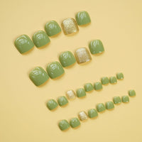 No.332 Green Flash Gold Camouflage Toenails Patch 24pcs/Set