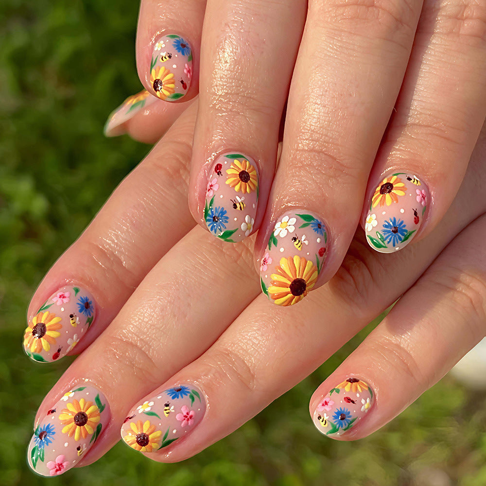 No.F771 Daisy Fingernails Patch 24pcs/Set