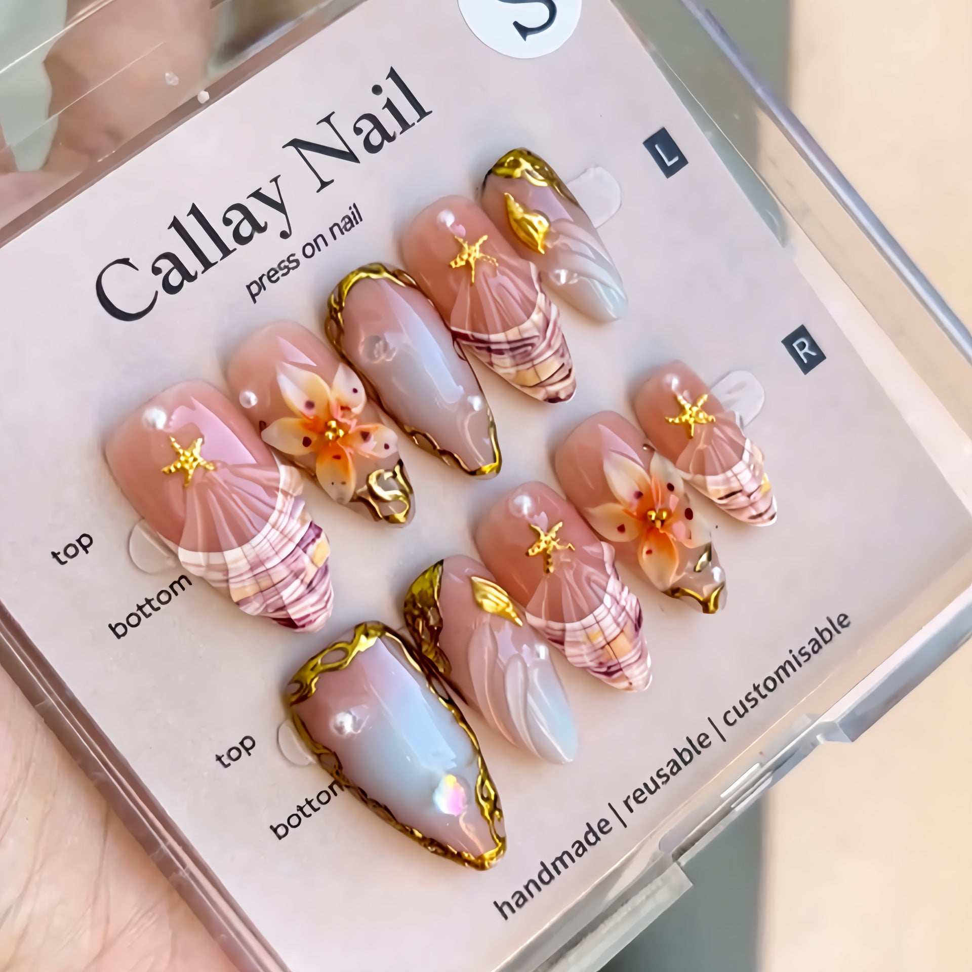 No.BH44 Beach Seashells Fingernails Patch 30pcs/Set
