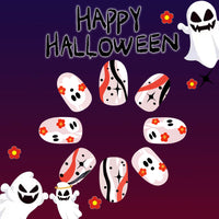 No.AW76 Halloween Multicolor Irregular Fingernails Patch 24pcs/Set