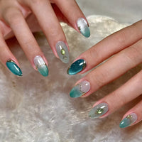 No.F533 Emerald Fingernails Patch 24pcs/Set