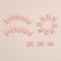 No.F30 White Flowers Gradient Fingernails Patch 24pcs/Set