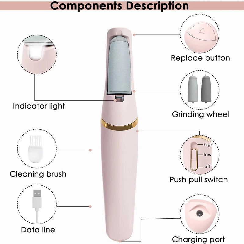 No.NAC14 Smooth Pedicure Wand Electric Callus Remover for Feet(Pink)