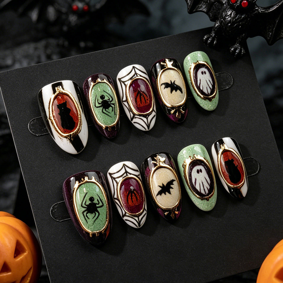 No.AW188 Halloween Painted Fingernails Patch 24pcs/Set