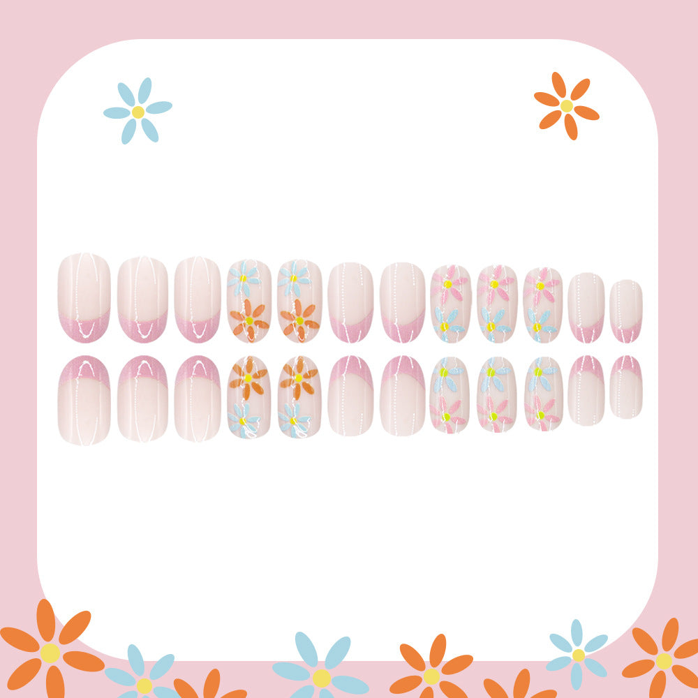 No.F764 Flower Fingernails Patch 24pcs/Set