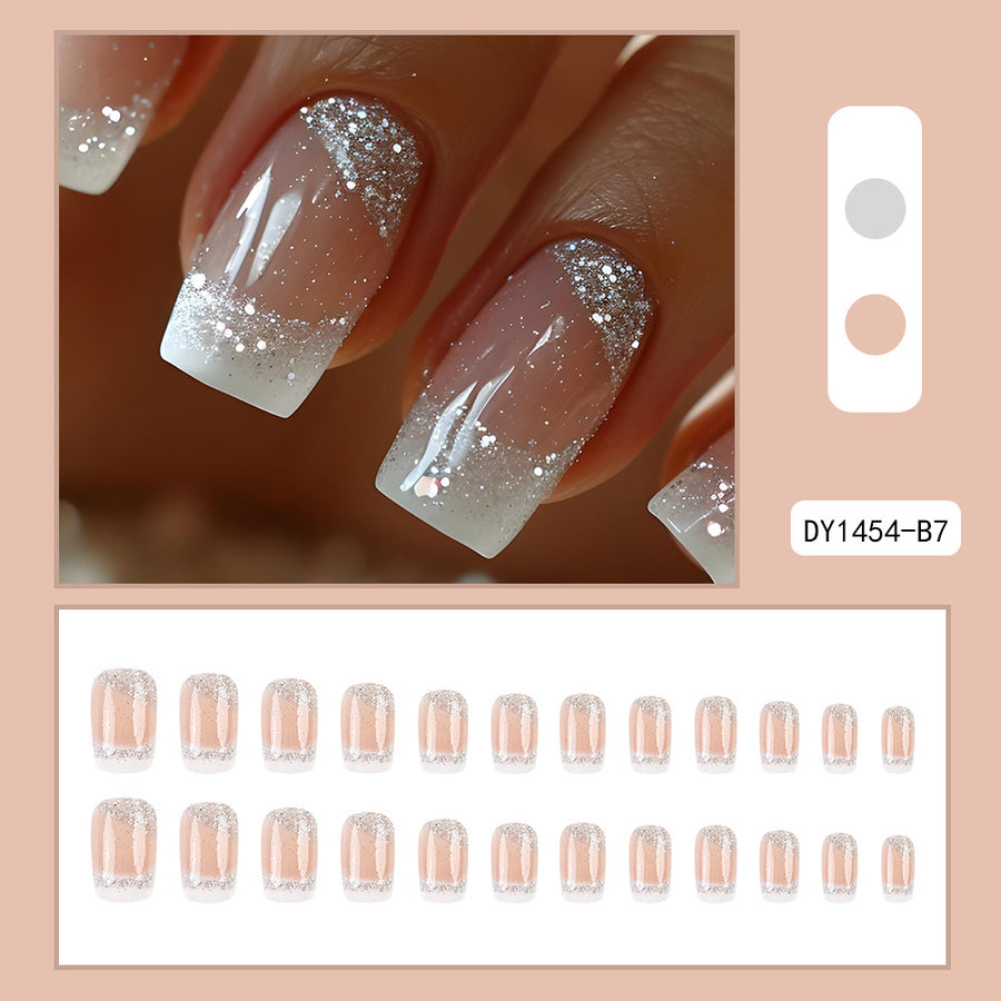 No.F1 Shining White Edges Fingernails Patch 24pcs/Set