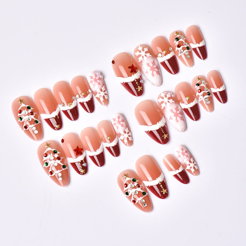 No.CM122 Christmas Tree Fingernails Patch 24pcs/Set