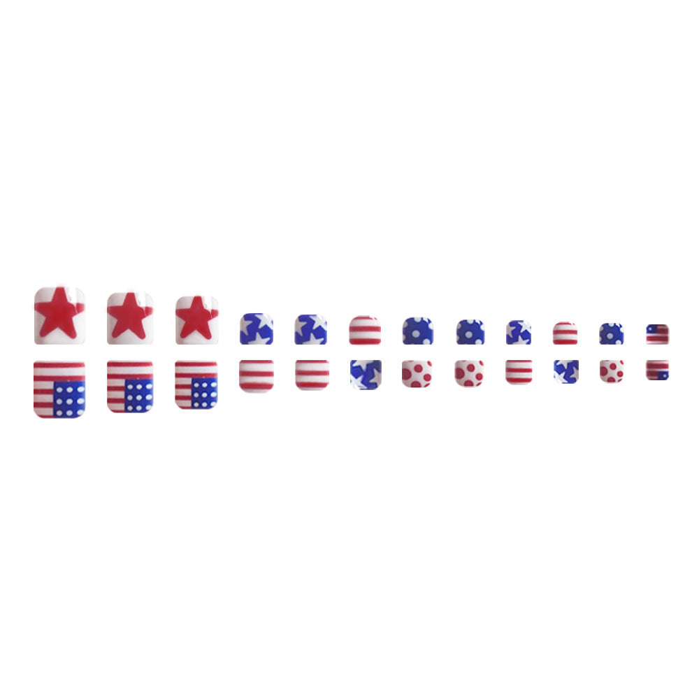 No.JNU18 4th of July Stars Toenails Patch – 24pcs
