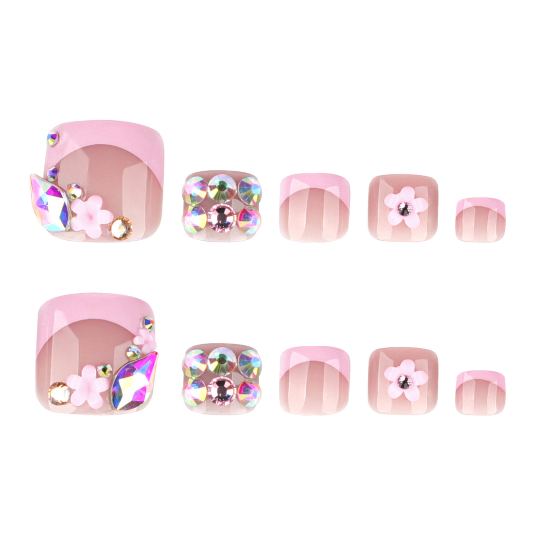 No.681 Light Pink Toenails Patch 24pcs/Set