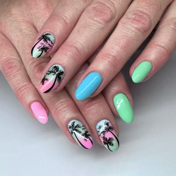 No.BH2 Gradient color Beach Fingernails Patch 24pcs/Set
